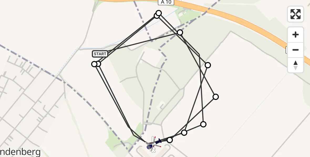 Flugroute Polizeihubschrauber Schwanebeck - Ahrensfelde Hubschrauberlandeplatz, 26 März 2026, 09:57
