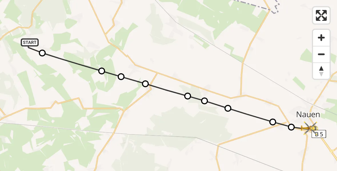 Routekaart van de vlucht: Rettungshubschrauber nach Nauen, Am Ritterfeld