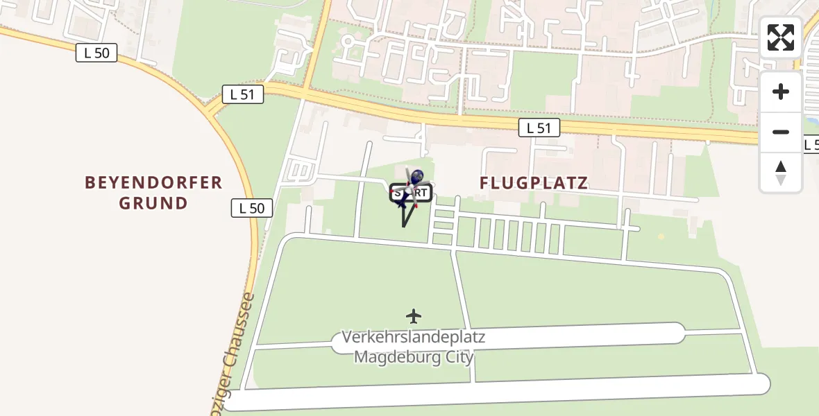 Flugroute Polizeihubschrauber Magdeburg City Flugplatz - Magdeburg City Flugplatz, 26 März 2026, 11:43