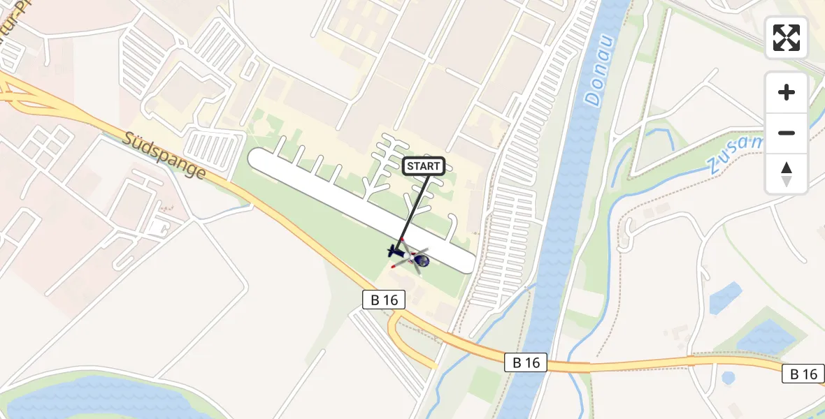 Flugroute Polizeihubschrauber Donauwörth Hubschrauberlandeplatz - Donauwörth Hubschrauberlandeplatz, 26 März 2026, 12:09