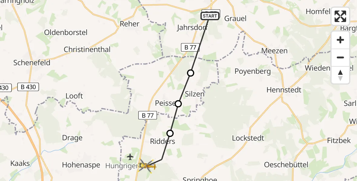 Routekaart van de vlucht: Rettungshubschrauber nach Hohenlockstedt