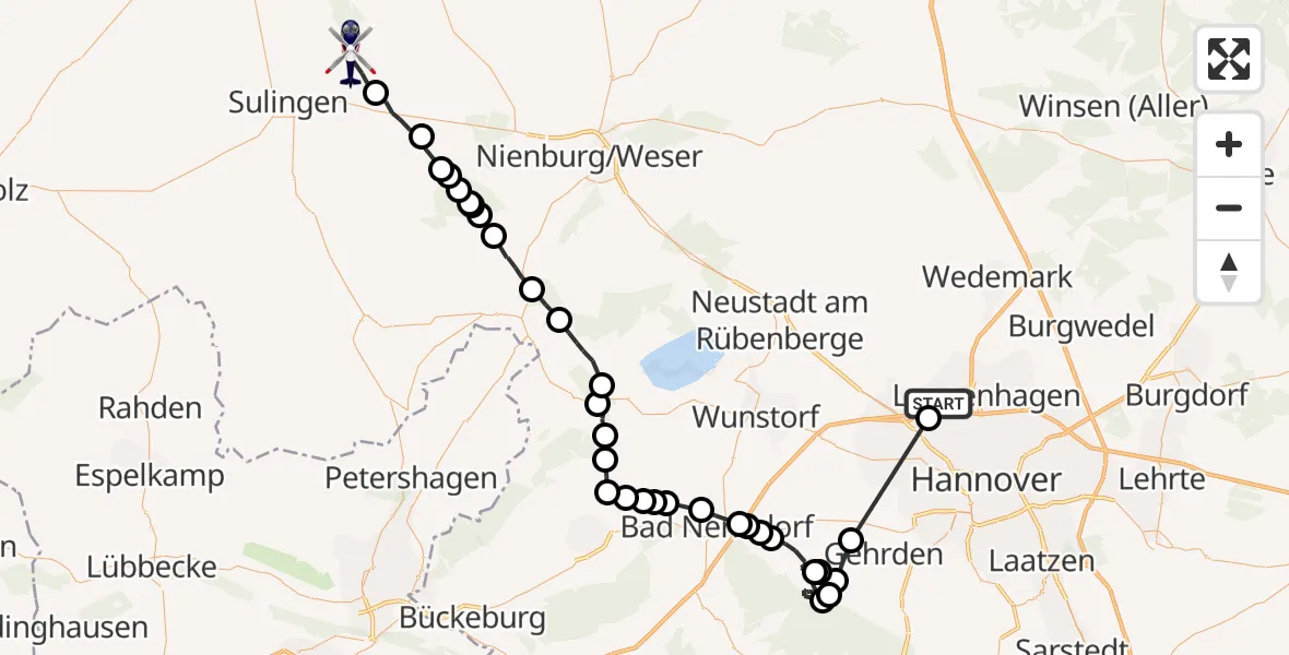 Routekaart van de vlucht: Polizeihubschrauber nach Mellinghausen, Ohlendorfer Straße