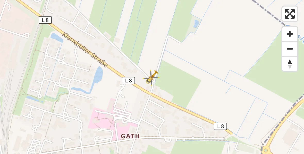 Routekaart van de vlucht: Rettungshubschrauber nach Niebüll, Uhlebüller Dorfstraße