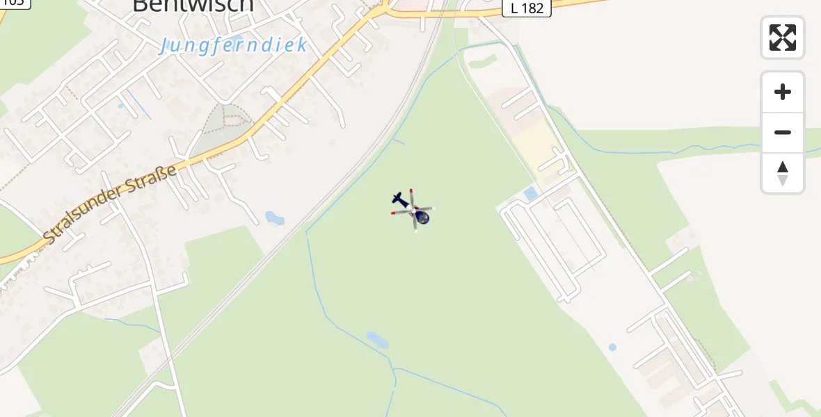 Routekaart van de vlucht: Polizeihubschrauber nach Bentwisch, Stralsunder Straße