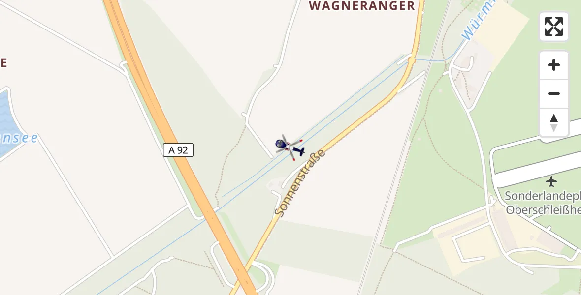 Routekaart van de vlucht: Polizeihubschrauber nach Oberschleißheim, Sonnenstraße