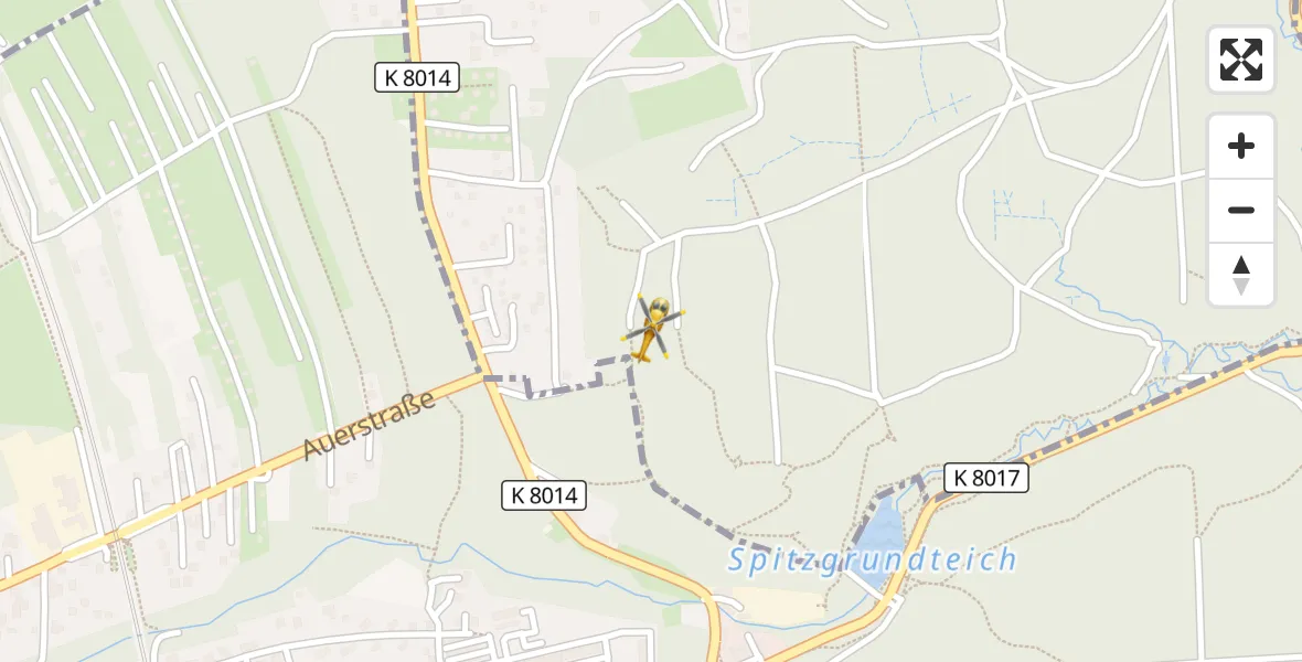 Flugroute Rettungshubschrauber Coswig - Coswig, 26 März 2026, 12:49