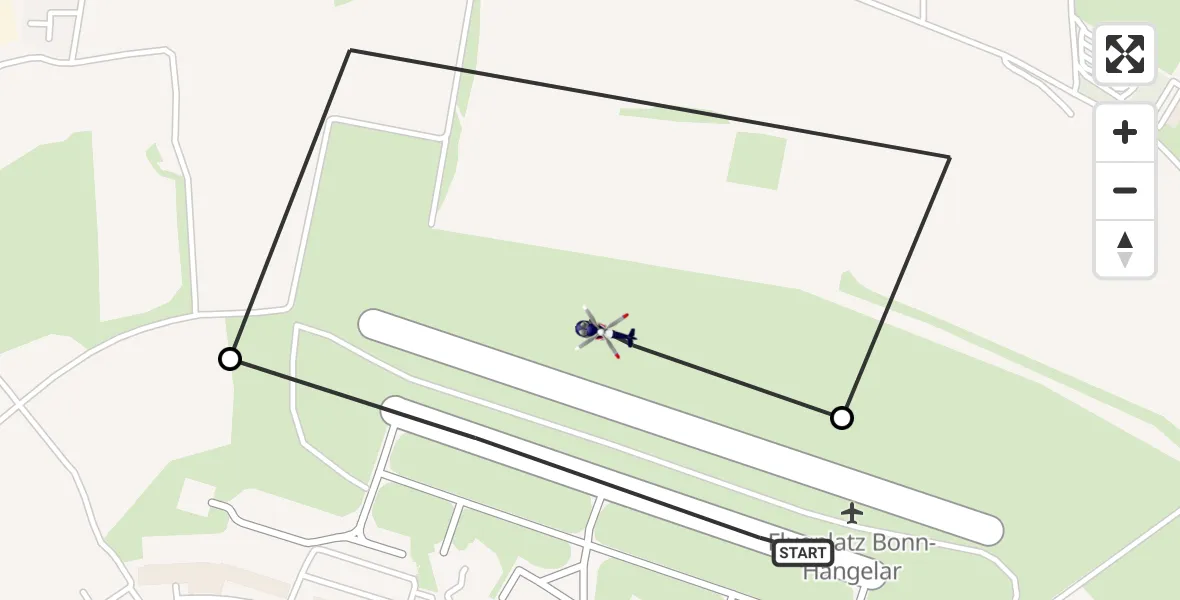 Flugroute Polizeihubschrauber Bonn-Hangelar Flugplatz - Bonn-Hangelar Flugplatz, 27 März 2026, 07:15