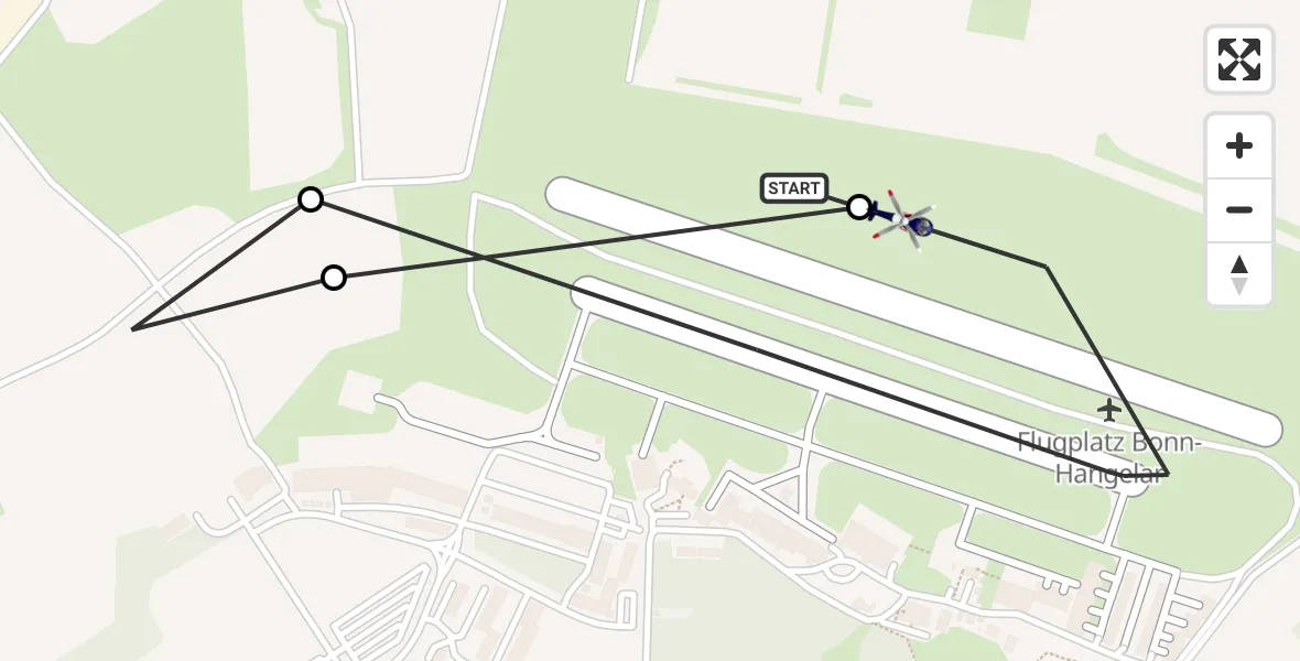 Flugroute Polizeihubschrauber Bonn-Hangelar Flugplatz - Bonn-Hangelar Flugplatz, 27 März 2026, 07:23