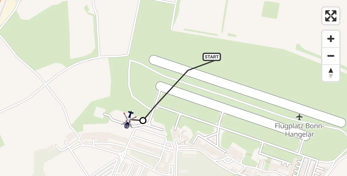 Routekaart van de vlucht: Polizeihubschrauber nach Sankt Augustin, Richthofenstraße