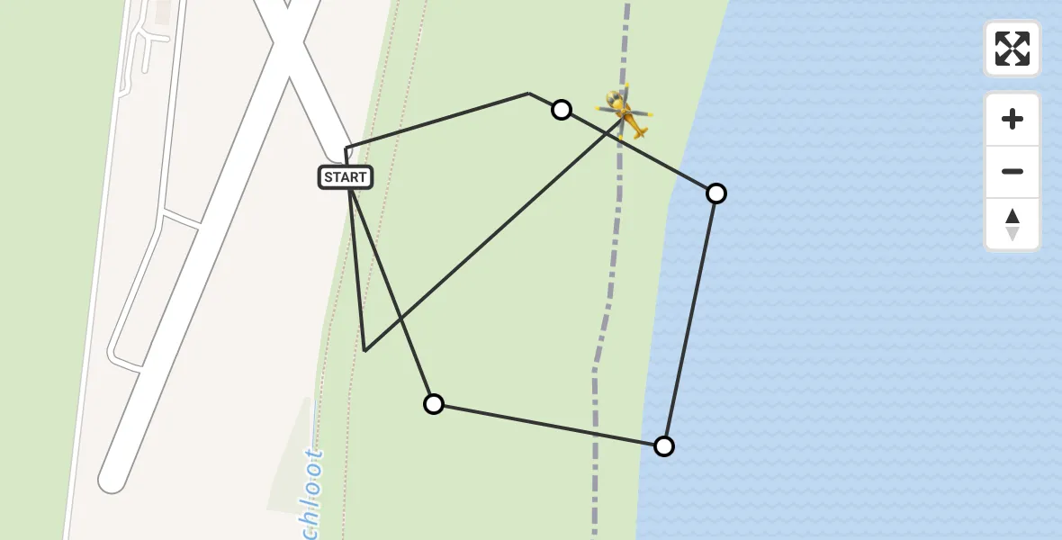 Flugroute Rettungshubschrauber JadeWeser Flughafen - Mariensiel, 27 März 2026, 09:25