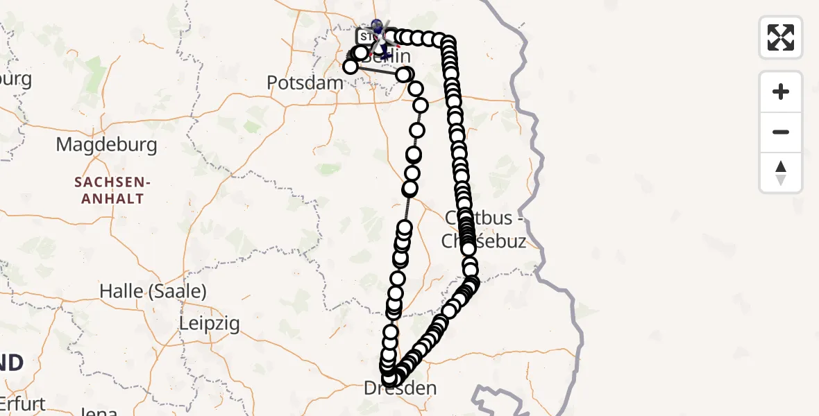 Routekaart van de vlucht: Polizeihubschrauber nach Ahrensfelde, Schleifweg