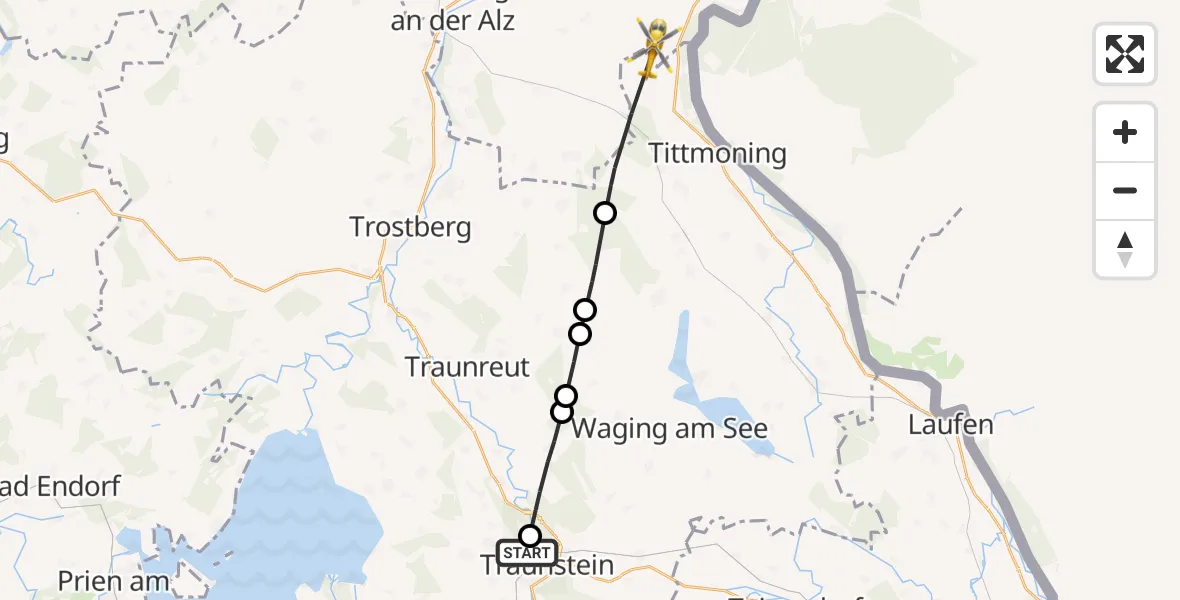 Routekaart van de vlucht: Rettungshubschrauber nach Burgkirchen a.d.Alz