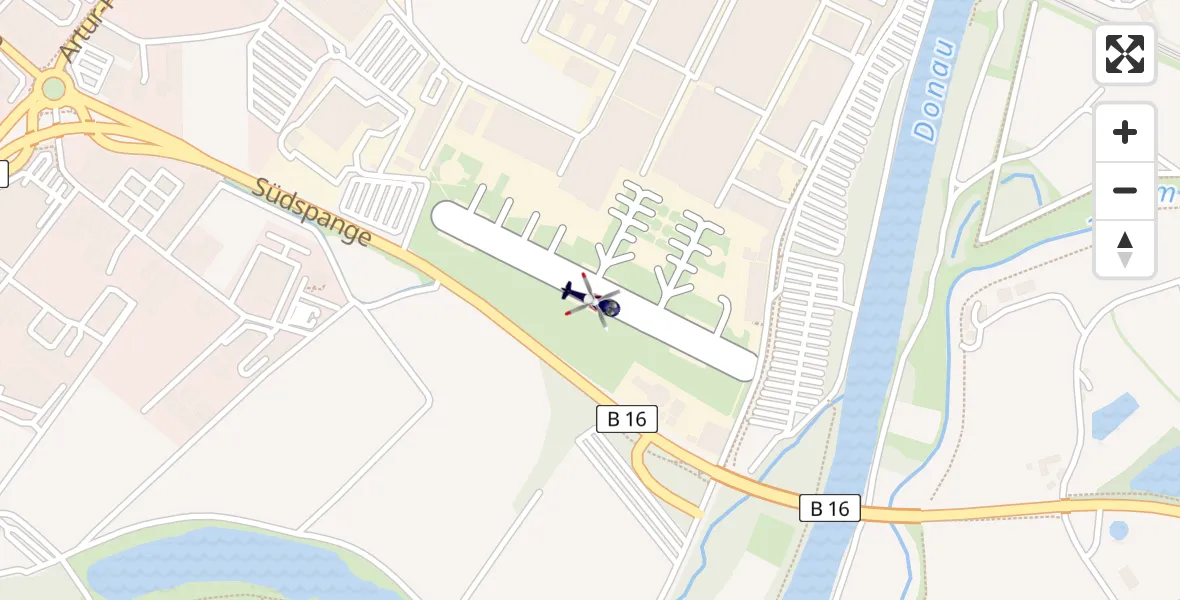 Flugroute Polizeihubschrauber Donauwörth Hubschrauberlandeplatz - Donauwörth Hubschrauberlandeplatz, 27 März 2026, 13:22