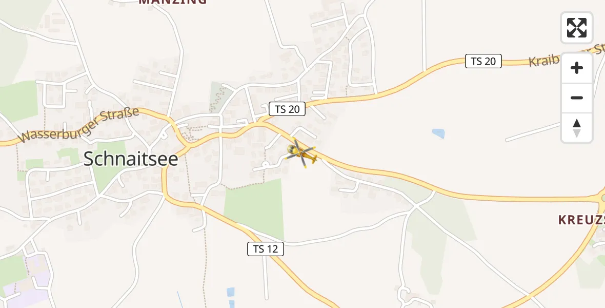 Routekaart van de vlucht: Rettungshubschrauber nach Schnaitsee, St 2357