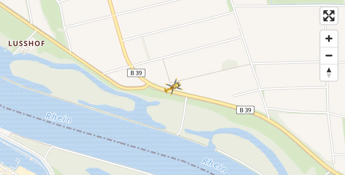 Flugroute Rettungshubschrauber Altlußheim - Altlußheim, 27 März 2026, 14:18