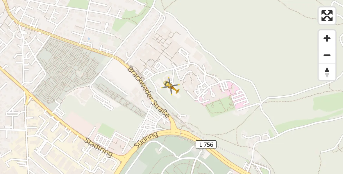 Routekaart van de vlucht: Rettungshubschrauber nach Luftrettungszentrum Bielefeld