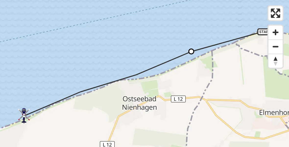Flugroute Polizeihubschrauber Rostock - Börgerende, 27 März 2026, 15:07