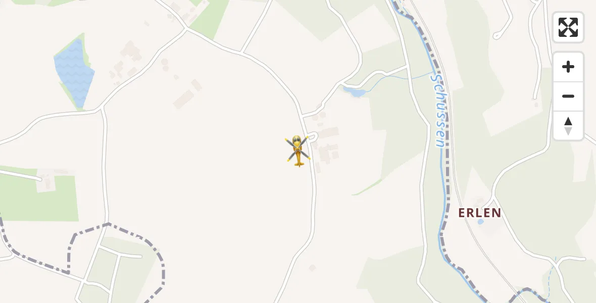 Flugroute Rettungshubschrauber Aulendorf - Aulendorf, 27 März 2026, 16:16