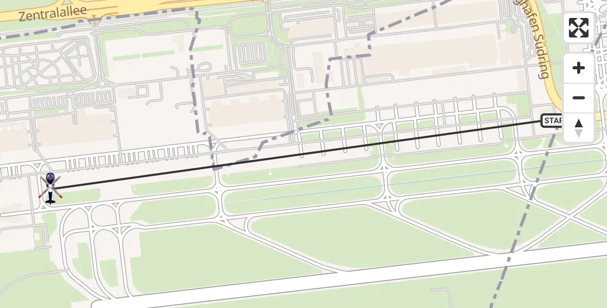 Flugroute Polizeihubschrauber München Flughafen - München Flughafen, 27 März 2026, 16:28