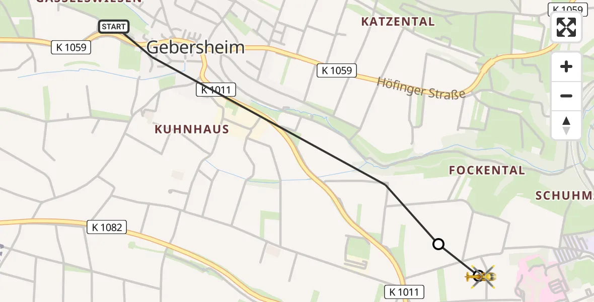 Routekaart van de vlucht: Rettungshubschrauber nach Leonberg Hospital