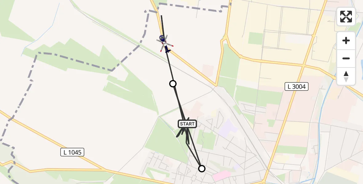 Flugroute Polizeihubschrauber Arnstadt - Arnstadt, 27 März 2026, 20:57