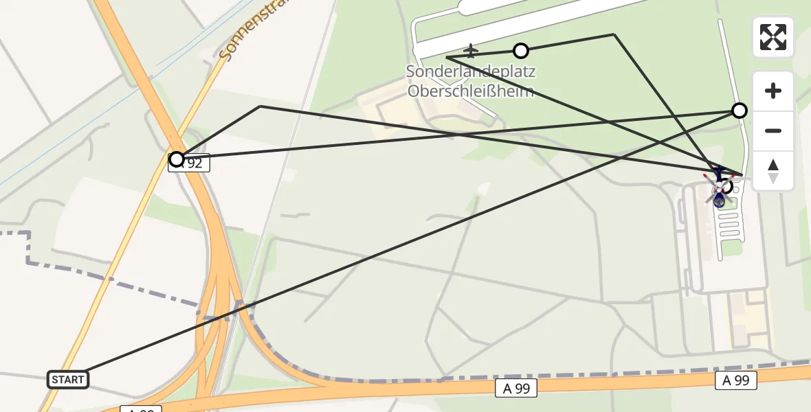Flugroute Polizeihubschrauber München - Oberschleißheim, 27 März 2026, 21:25