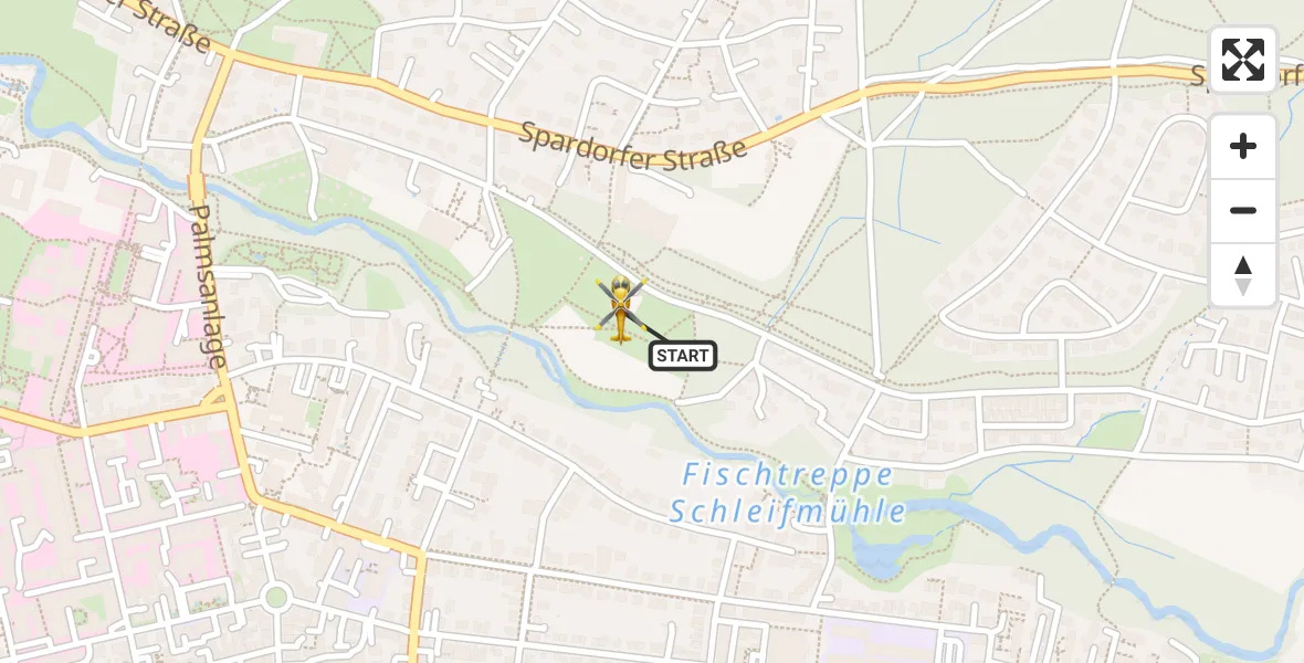 Flugroute Ambulanzhubschrauber Erlangen University Hospital Ebrardstraße - Erlangen University Hospital Ebrardstraße, 27 März 2026, 21:43