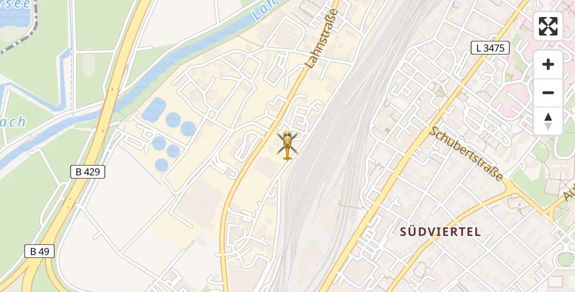 Routekaart van de vlucht: Rettungshubschrauber nach Gießen