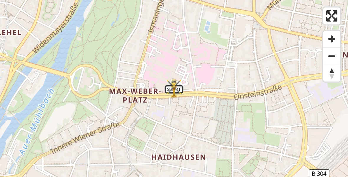 Flugroute Rettungshubschrauber Rechts der Isar University Hospital - Rechts der Isar University Hospital, 28 März 2026, 00:40