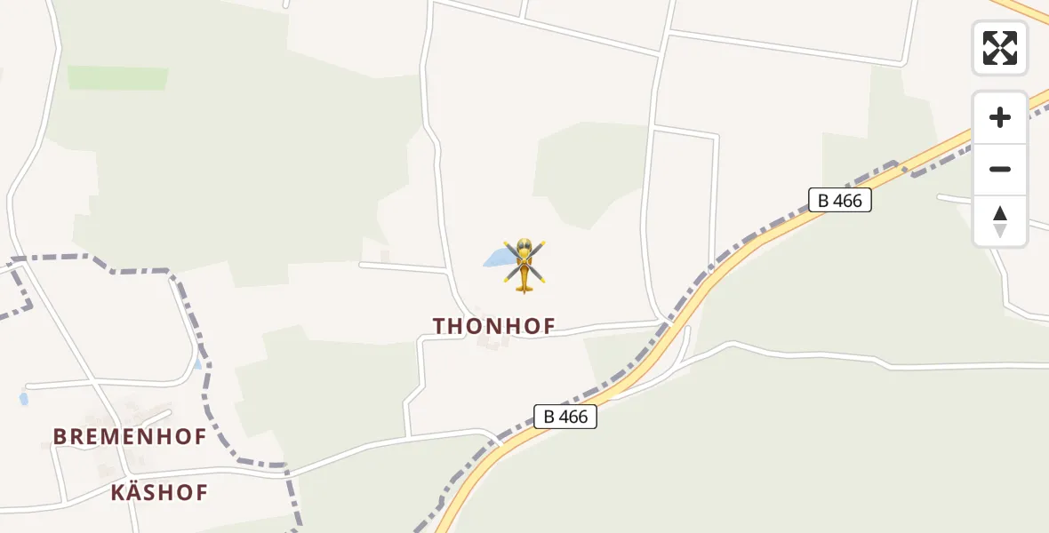 Routekaart van de vlucht: Ambulanzhubschrauber nach Windsbach, B 466