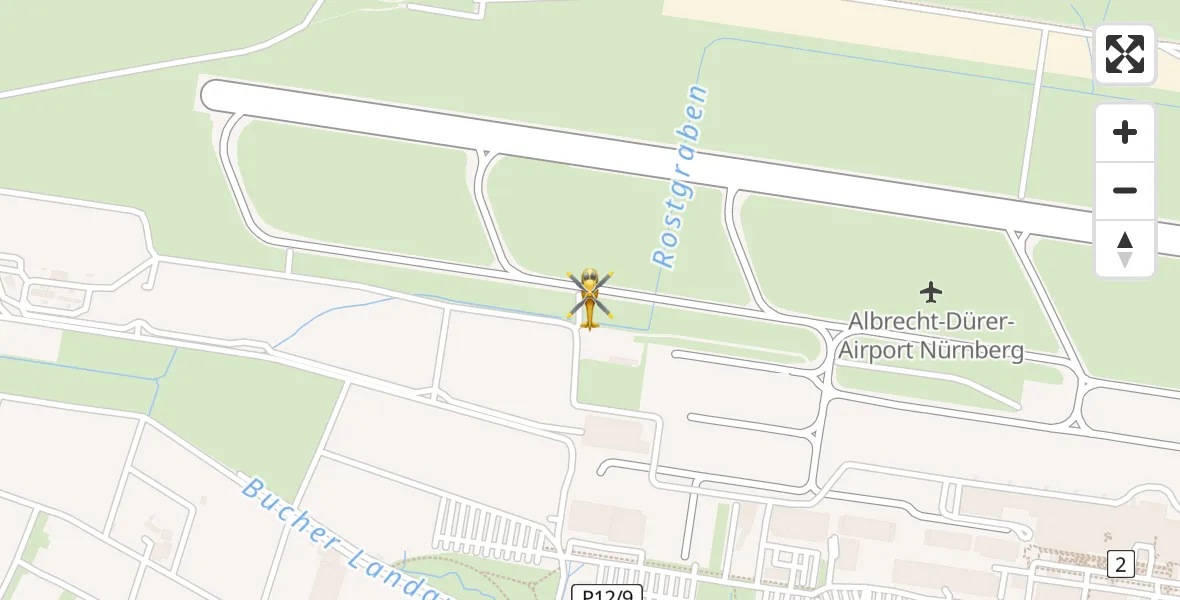 Routekaart van de vlucht: Ambulanzhubschrauber nach Flughafen Nuremberg