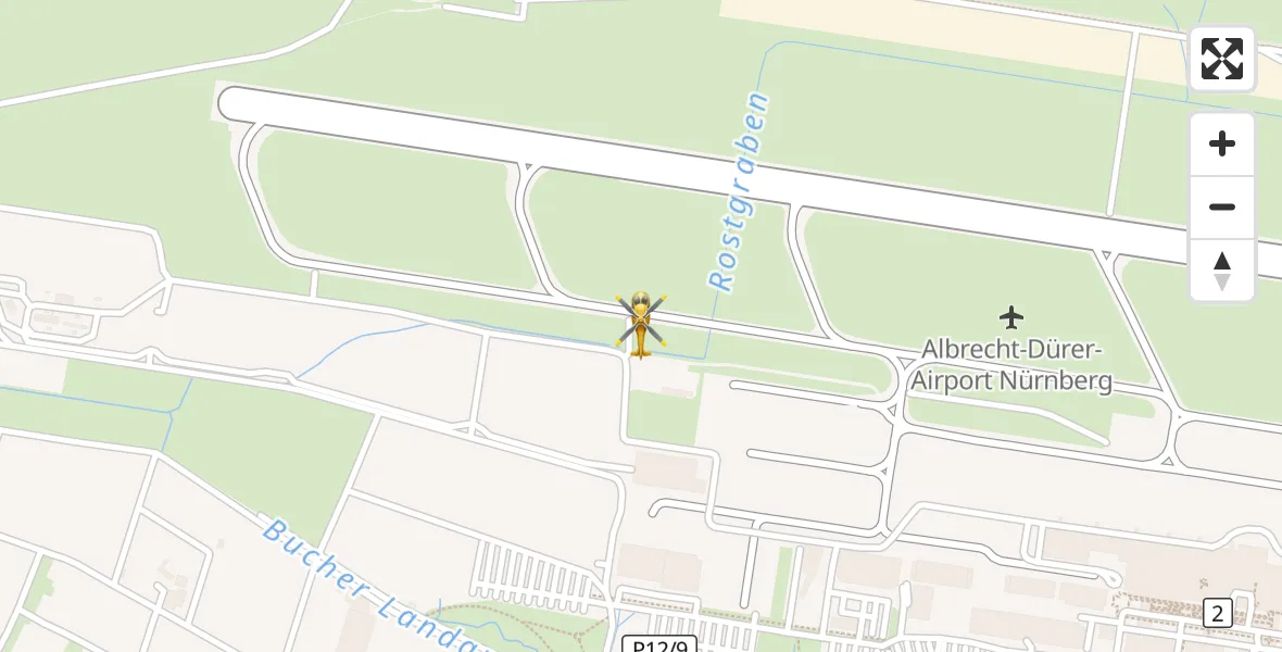 Flugroute Ambulanzhubschrauber Flughafen Nuremberg - Flughafen Nuremberg, 28 März 2026, 05:36