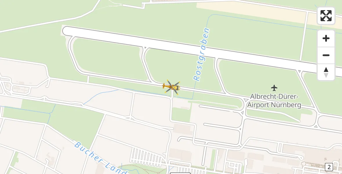 Routekaart van de vlucht: Ambulanzhubschrauber nach Flughafen Nuremberg