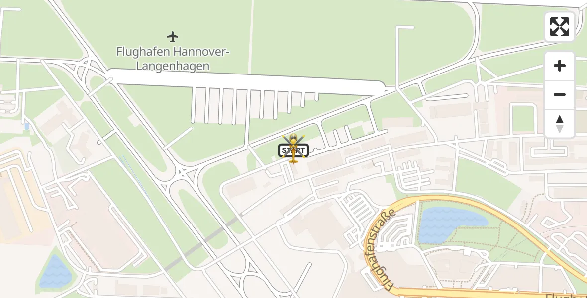 Routekaart van de vlucht: Ambulanzhubschrauber nach Flughafen Hannover