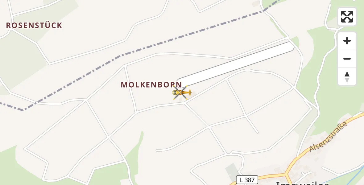 Routekaart van de vlucht: Rettungshubschrauber nach Imsweiler UL