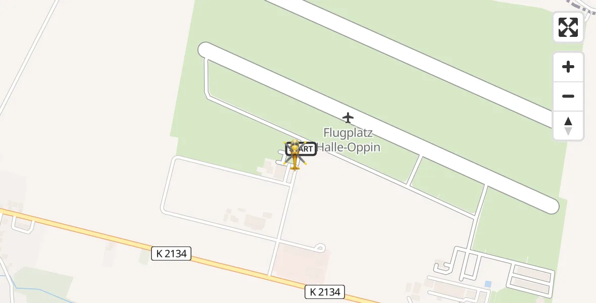 Flugroute Ambulanzhubschrauber Halle-Oppin Flugplatz - Halle-Oppin Flugplatz, 28 März 2026, 06:52