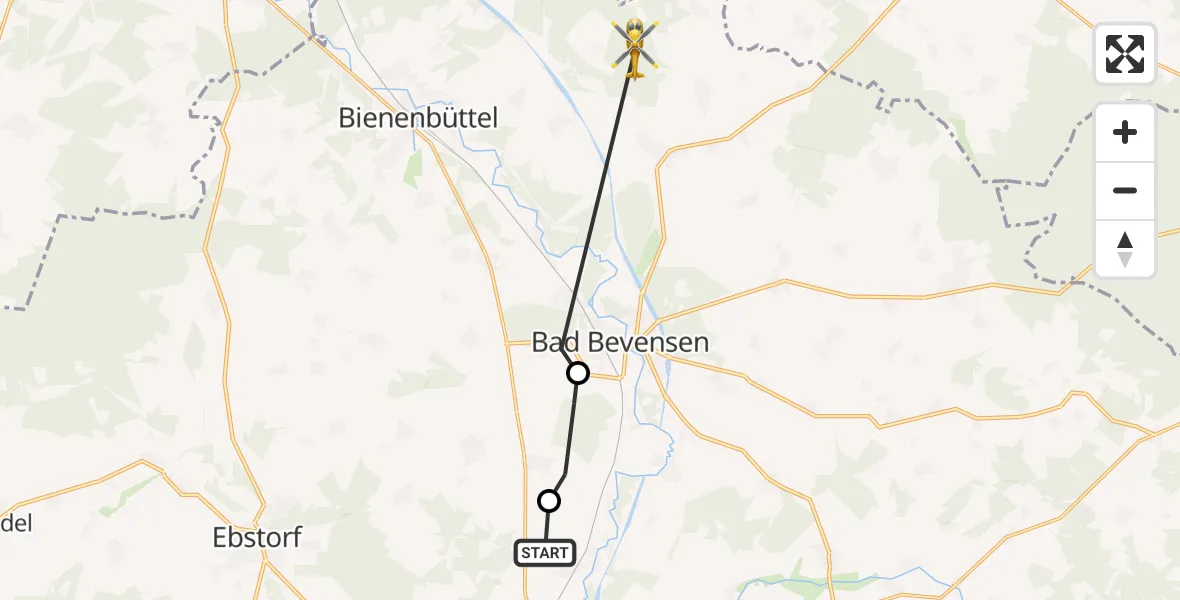 Routekaart van de vlucht: Rettungshubschrauber nach Altenmedingen, Reisenmoor