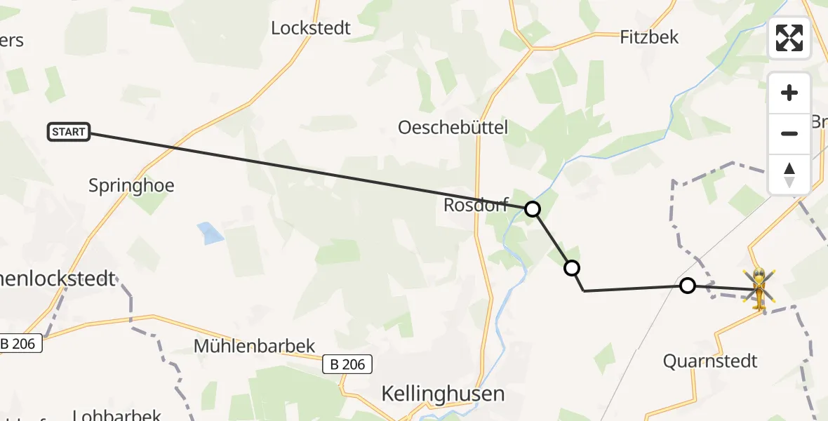 Routekaart van de vlucht: Rettungshubschrauber nach Borstel, Hauptstraße