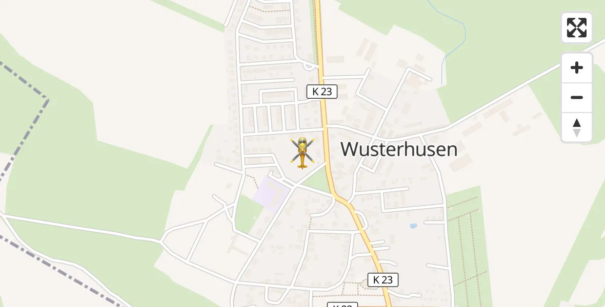 Flugroute Rettungshubschrauber Wusterhusen - Wusterhusen, 28 März 2026, 08:52