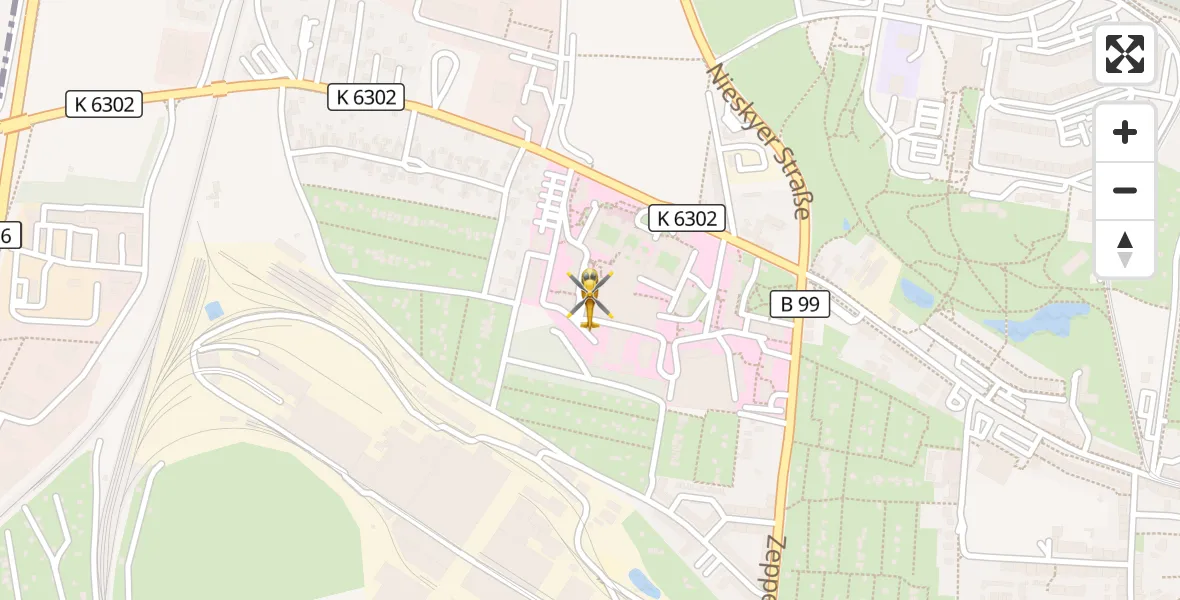 Flugroute Rettungshubschrauber Görlitz Hospital - Görlitz Hospital, 28 März 2026, 09:14