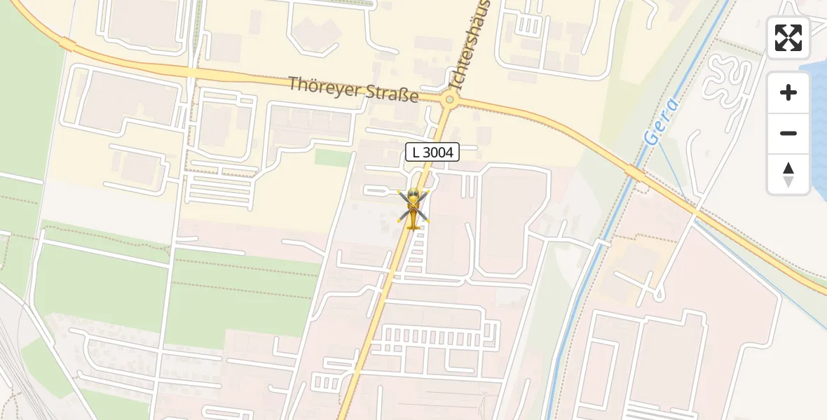 Flugroute Rettungshubschrauber Arnstadt - Arnstadt, 28 März 2026, 09:19