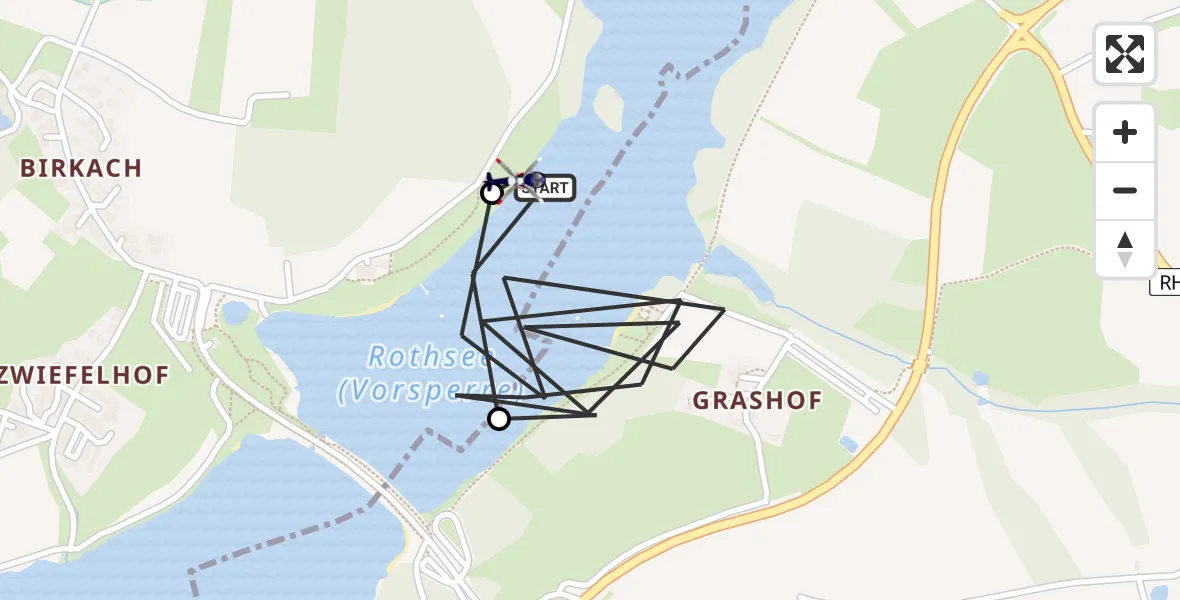 Flugroute Polizeihubschrauber Roth - Roth, 28 März 2026, 09:21