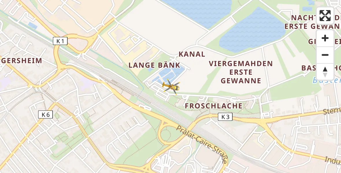 Flugroute Rettungshubschrauber Ludwigshafen am Rhein - Ludwigshafen am Rhein, 28 März 2026, 10:41