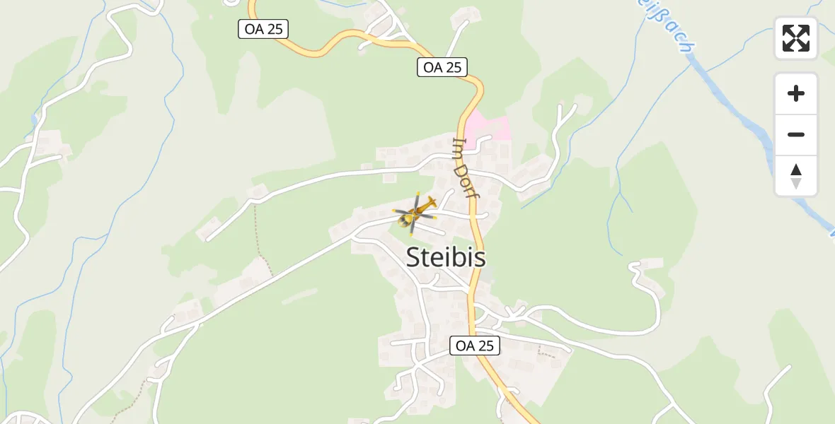 Flugroute Rettungshubschrauber Oberstaufen - Oberstaufen, 28 März 2026, 12:19