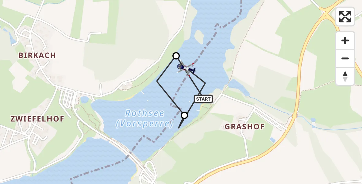 Flugroute Polizeihubschrauber Allersberg - Allersberg, 28 März 2026, 12:45