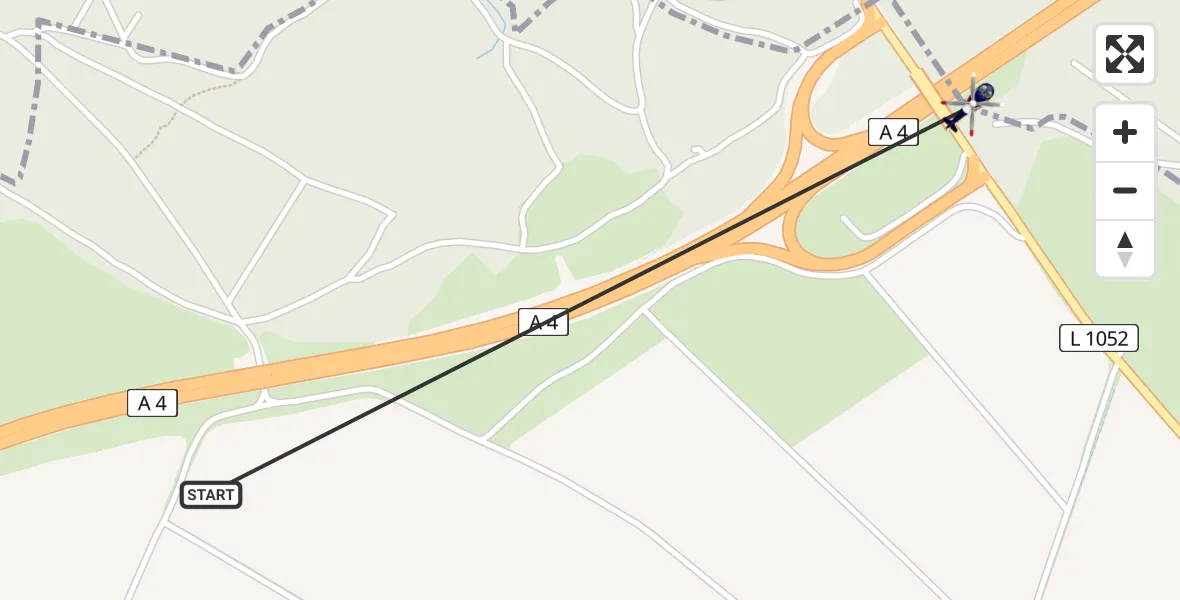 Routekaart van de vlucht: Polizeihubschrauber nach Klettbach, A 4