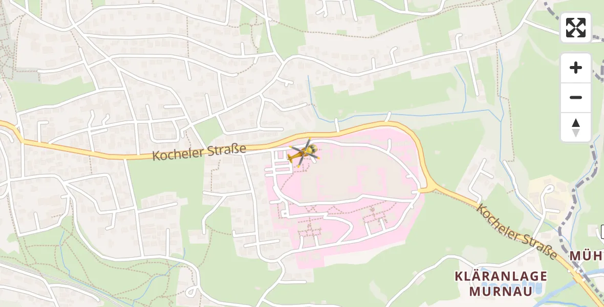 Flugroute Rettungshubschrauber Murnau Accident Hospital - Murnau Accident Hospital, 28 März 2026, 13:04