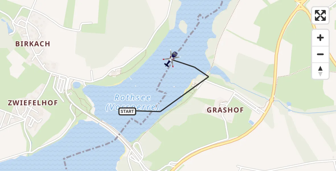 Flugroute Polizeihubschrauber Allersberg - Allersberg, 28 März 2026, 13:10