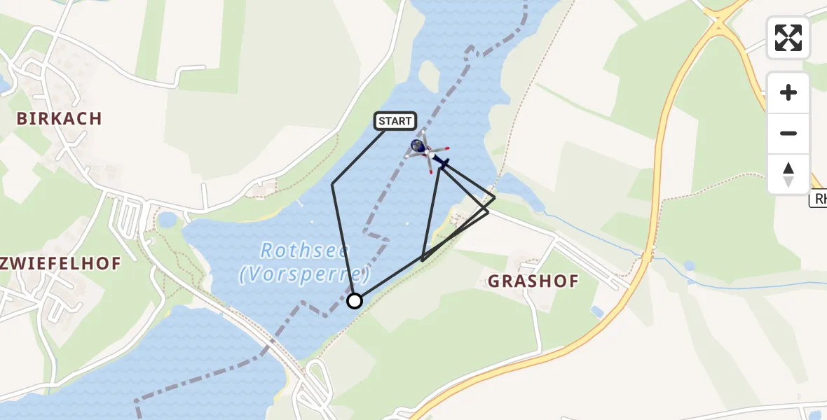 Flugroute Polizeihubschrauber Roth - Allersberg, 28 März 2026, 13:29