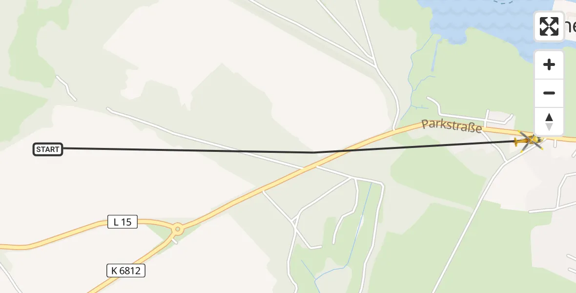 Flugroute Rettungshubschrauber Rheinsberg - Rheinsberg, 28 März 2026, 13:30